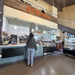 Ordering coffee at the cash register