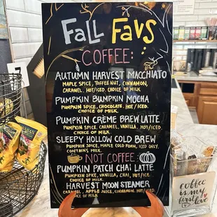 Fall menu