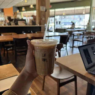 Iced Lavender Haze,  double espresso with oat milk