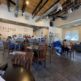 Wide view of the indoor dining area.