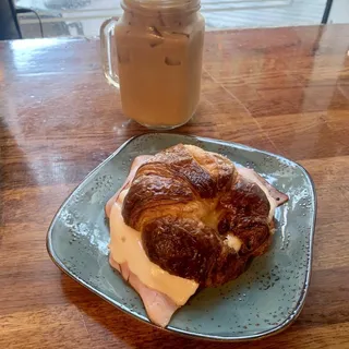 Croissant with Ham and Swiss Cheese