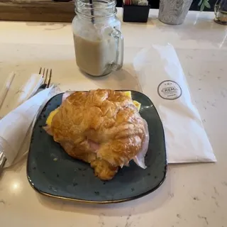 Croissant with Ham and Swiss Cheese