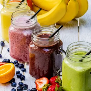 a variety of smoothies