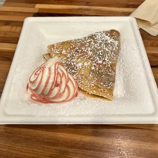 Crepe and ice cream