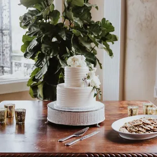 a wedding cake on a table