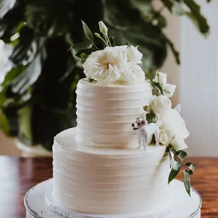 a white wedding cake