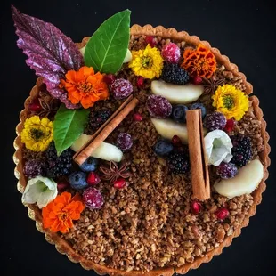 a pie with fruit and spices