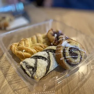 pastries in a plastic container