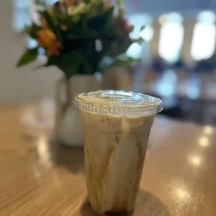 Salted Carmel Latte with Oatmilk