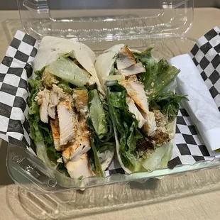 Blackened Chicken Caesar salad wrap