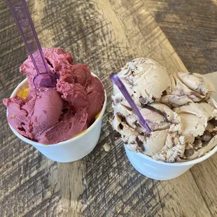 Raspberry &amp; mango sorbet.