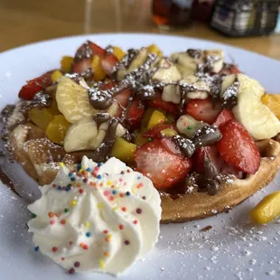 waffles, food