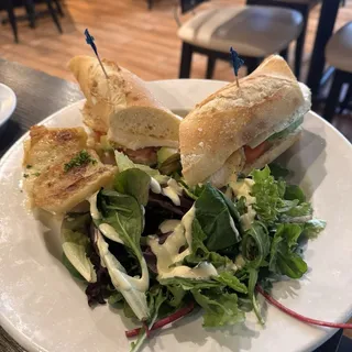 Warm Chicken Breast Baguette Sandwich