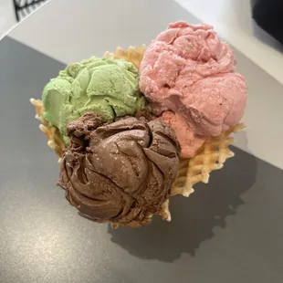 Matcha, strawberry, chocolate