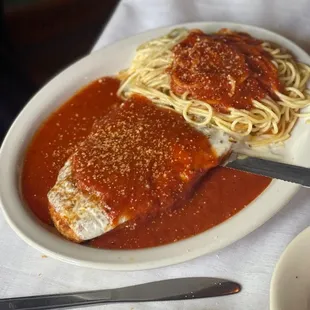 Spaghetti and Meatballs Chicken Parmigiano Cheese Pizza