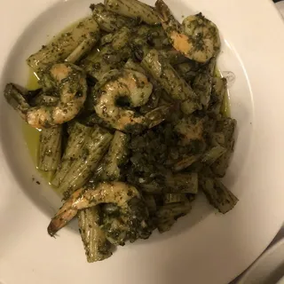 Rigatoni Gamberi Pesto