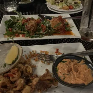 Meatballs and calamari