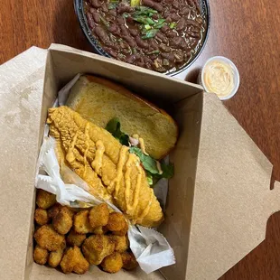 Red beans &amp; white rice, plus Catfish Po&apos; boy!