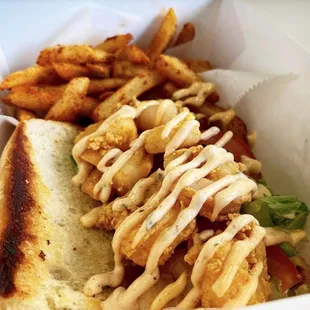 a sandwich and french fries