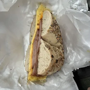 Breakfast Bagel with Canadian Bacon