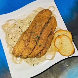 Cajun Creole Pasta On Lafitte with Fried Fish