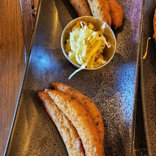 two plates of food on a table