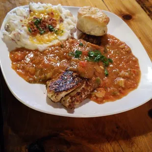 Blacken redfish toped