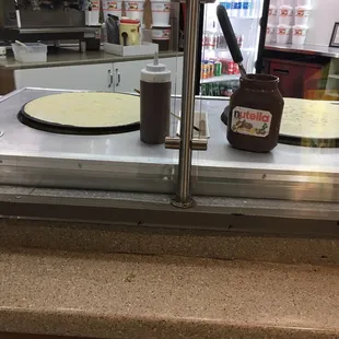 Crepes being made in front of you