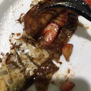 Inside of Nutella crepe