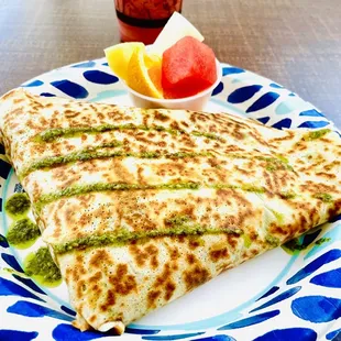 a plate of food on a table