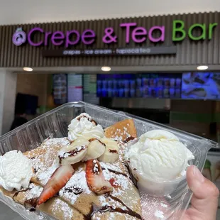 Strawberry Banana Nutella Crepe