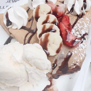 Strawberry and Banana Crepe