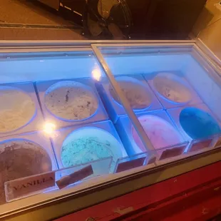a variety of ice creams