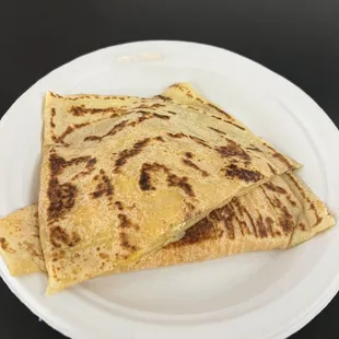 three pieces of bread on a plate