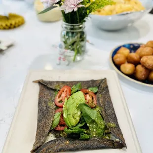 a plate of food on a table