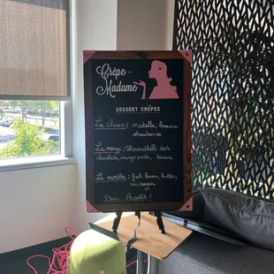 Crêpe Menu