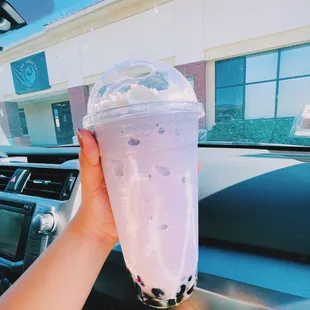 Taro frappe with boba