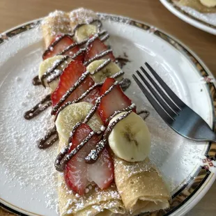Swedish strawberry,banana, Nutella crepe