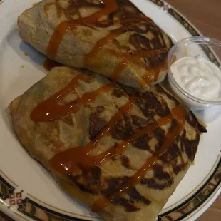 Buffalo chicken crepe