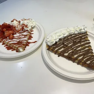 Strawberry and cheese Crepe and Kuka Muka Buka crepe.  Sooo good.