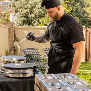 Our skilled chefs performing a live cooking show