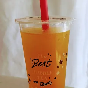 Peach bubble tea.