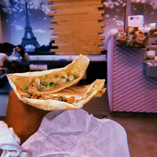 cheese, grilled chicken &amp; bell peppers