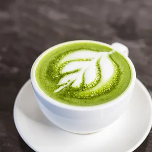 a cup of green tea