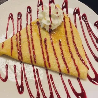 Philly Cheesecake Crepe-Raspberries