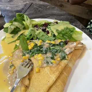 Velout Mushroom & Eggs Crepe
