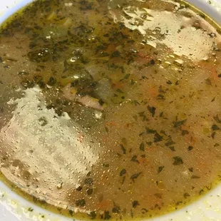 Ham and millet soup.