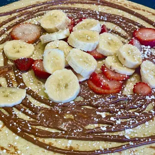 Nutella Banana Strawberries Crepe