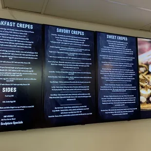 Full menu (includes new items)