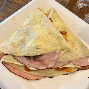 Ajvar, Mushrooms, Cream Cheese with ham